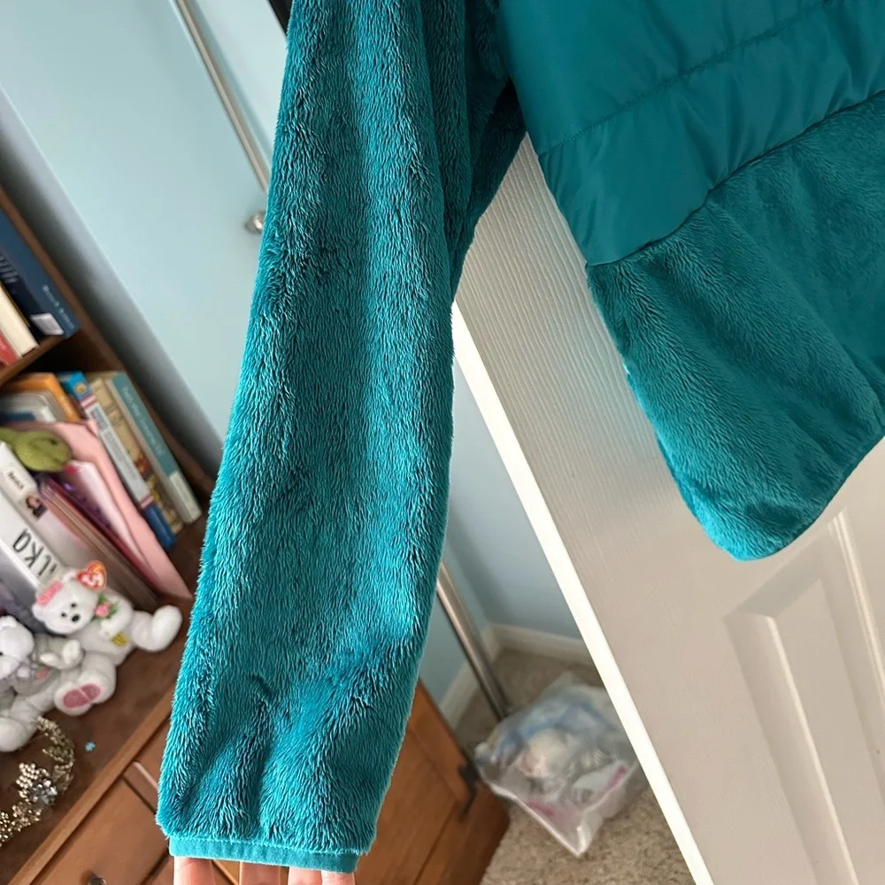 Columbia Jacket Girls’s XL Teal French Terry and Puffer, Hooded Jacket, Full Zip - Picture 6 of 6